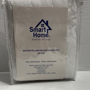 Quilted Pillow Protector Set - White